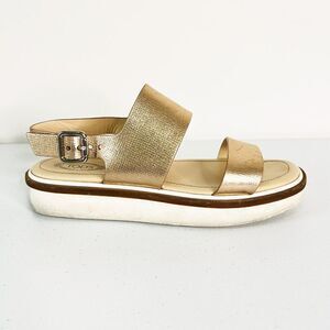 Tod's Rose Gold Genuine Leather Strappy Sandals